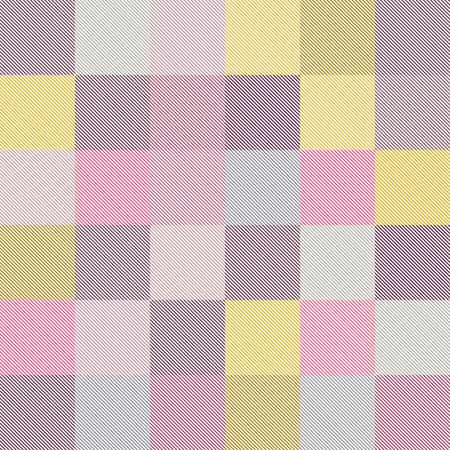 Geometric vector seamless pattern. Thin colored diagonal lines form multicolored squares.のイラスト素材