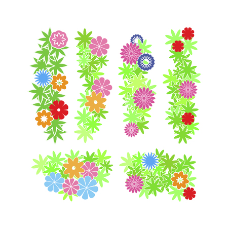 Elegant flower arrangement with flowers and leaves. Design invitations, wedding or greeting cards. Vector Beautiful wreath.のイラスト素材