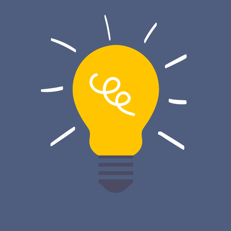 Vector illustration with light bulb concept.のイラスト素材