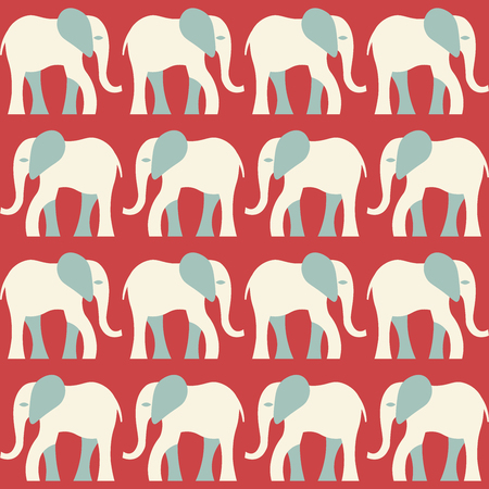 Seamless vector pattern with a stylized elephant figure.のイラスト素材