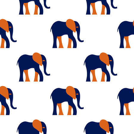 Seamless vector pattern with a stylized elephant figure.のイラスト素材