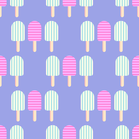 Seamless vector pattern with ice-cream.のイラスト素材