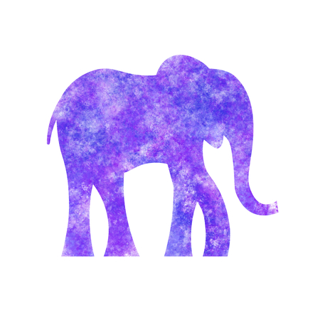 Illustration of elephant silhouette textured with paint. Art for textile printing and other design projects.の写真素材