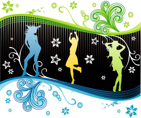 vector fantasy  and happy beauty women illustrationのイラスト素材