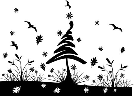 vector nature illustrationのイラスト素材