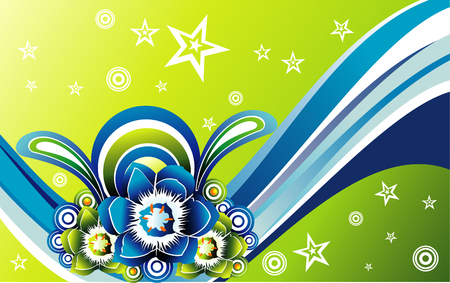 vector fantasy flower illustrationのイラスト素材