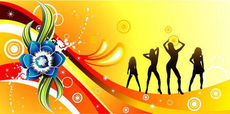 vector beauty women and flower illustrationのイラスト素材