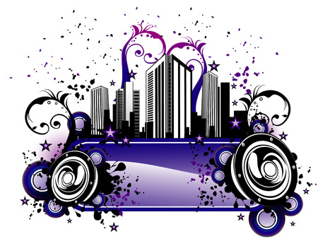 Vector Party City Illustrationのイラスト素材