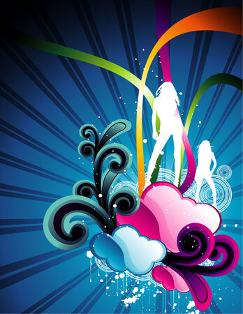 vector fashion women silhouetteのイラスト素材