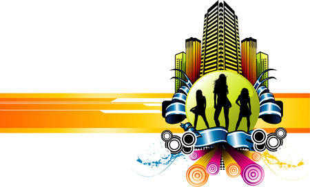 vector city illustrationのイラスト素材