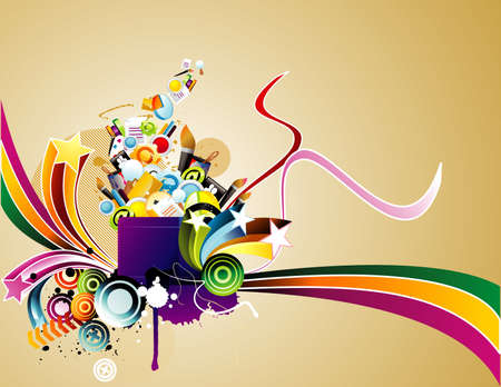 colorful background illustrationのイラスト素材