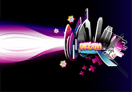 vector city illustrationのイラスト素材