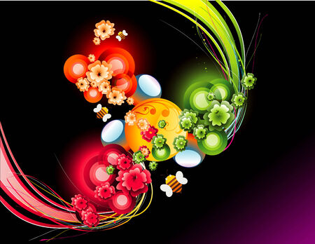 vector flower illustrationのイラスト素材