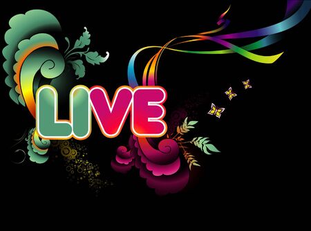 live text illustrationのイラスト素材