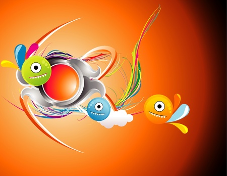 vector abstract cartoon illustrationのイラスト素材