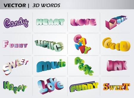 3d words artのイラスト素材