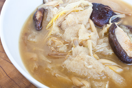 Bamboo Mushroom Soup Close Upの写真素材