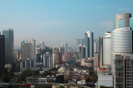 Kuala lumpur cityscape. Panoramic view of Kuala Lumpur city, viewing skyscrapers building in Malaysia.のeditorial素材