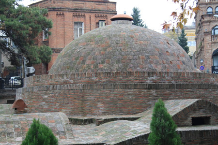 Tbilisi, Georgia - 12.03.2018: Abanotubani Sulfur Bathsの写真素材