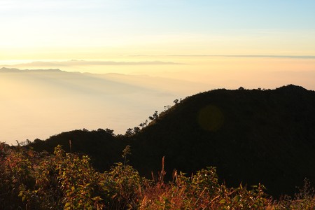 sunrise over Mountain, Thailand の写真素材