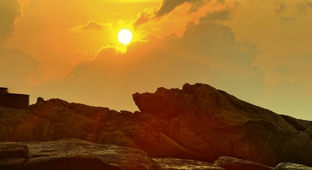 beach at beautiful sunset Nature backgroundの写真素材