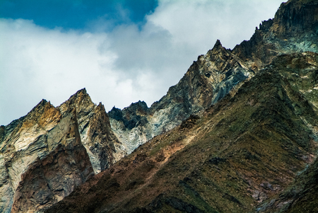 Himalaya mountain sharp peak in zanskar valley in leh ladakh indiaの写真素材