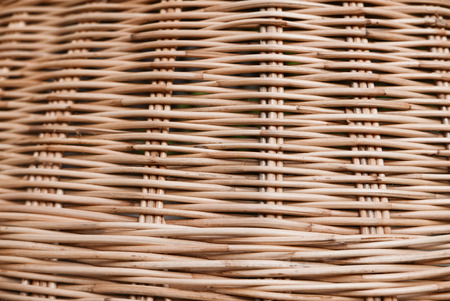 braided wicker texture, nature background of brown handicraft wicker rattan