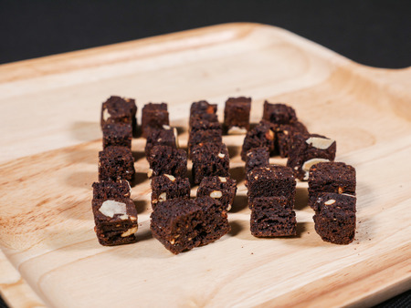 Crispy Crunchy skinny Chocolate almond brownies. snack dessert.の写真素材