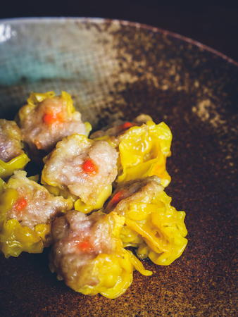 'Shumai' or 'Shaomai' a 'Dim Sum' Chinese traditional steamed dumplings food.の写真素材