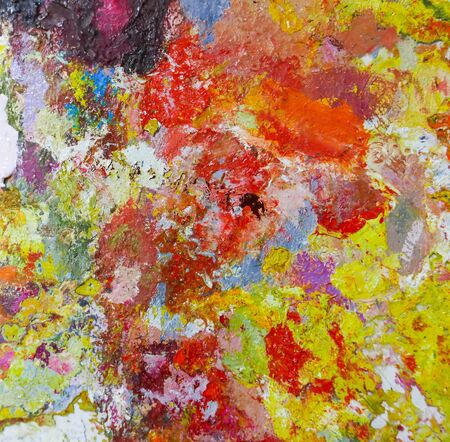 Abstract color Palette  Acrylic Oil paint Color texture. Spots of oil paint. Modern art. Abstract art Painting background.の写真素材