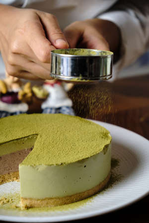 Greentea Matcha Mousse cake.