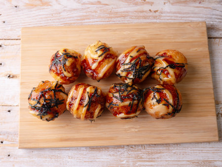 Takoyaki Crispy Octopus Balls Japanese Street Food and Snacks.の写真素材