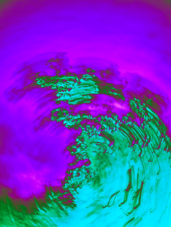 Psychedelic Abstract vivid art textured of tree and sky patterns for visual and background.