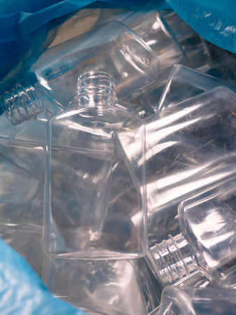 Used Plastic Bottles Collected for Recycling.