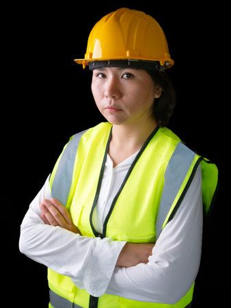 factory woman workers or technicians civil Engineer or Architecture project management standing with...