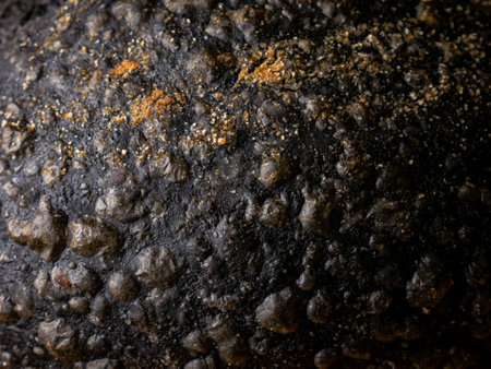 Texture crust skin of charcoal black bread.