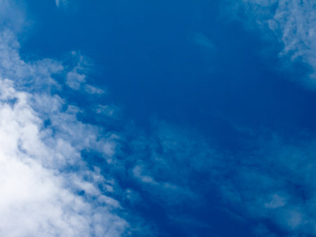 Cleat weather Blue Sky with White Clouds and gentle wind.の写真素材