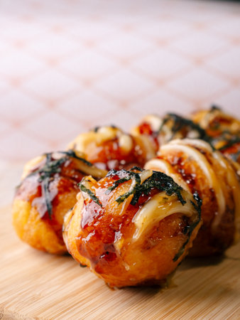Takoyaki Crispy Octopus Balls Japanese Street Food and Snacks.の写真素材