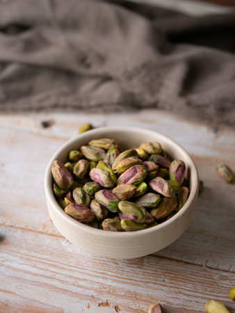 Pistachio nut cashew. Healthy snack high in dietary fiber.の写真素材