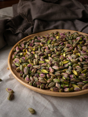 Pistachio nut cashew. Healthy snack high in dietary fiber.