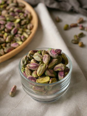 Pistachio nut cashew. Healthy snack high in dietary fiber.の写真素材