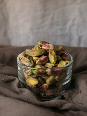 Pistachio nut cashew. Healthy snack high in dietary fiber.の写真素材