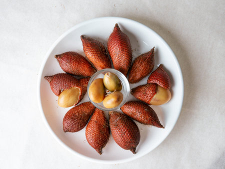 salak fruit,salacca zalacca or snake fruit exotic tropical fruits.