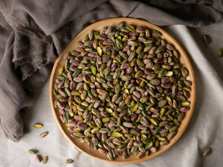 Pistachio nut cashew. Healthy snack high in dietary fiber.の写真素材