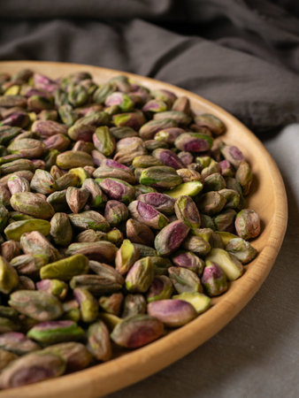 Pistachio nut cashew. Healthy snack high in dietary fiber.の写真素材