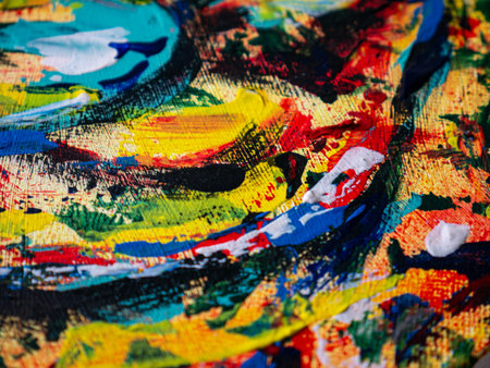colorful painting abstract acrylic paint texture on canvas, background texture, Modern art pattern....