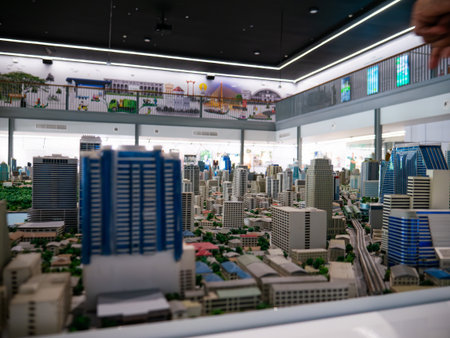 Bangkok, Thailand - August 03, 2025 : Miniature Model of Bangkok City at Exhibition Hall -...