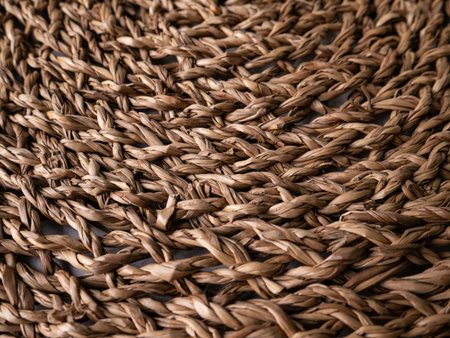 rattan weave, Wicker straw classic pattern background.の写真素材