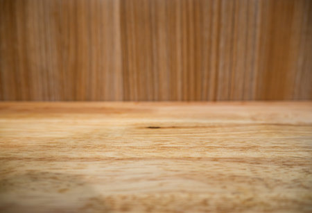 Natural wood grain texture background with wooden floor and wall - warm brown timber surface for interior design and furniture backdrop.の写真素材