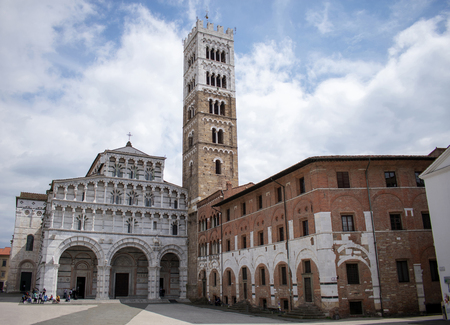 The Piazza del Duomo of San Martino in Luccaのeditorial素材